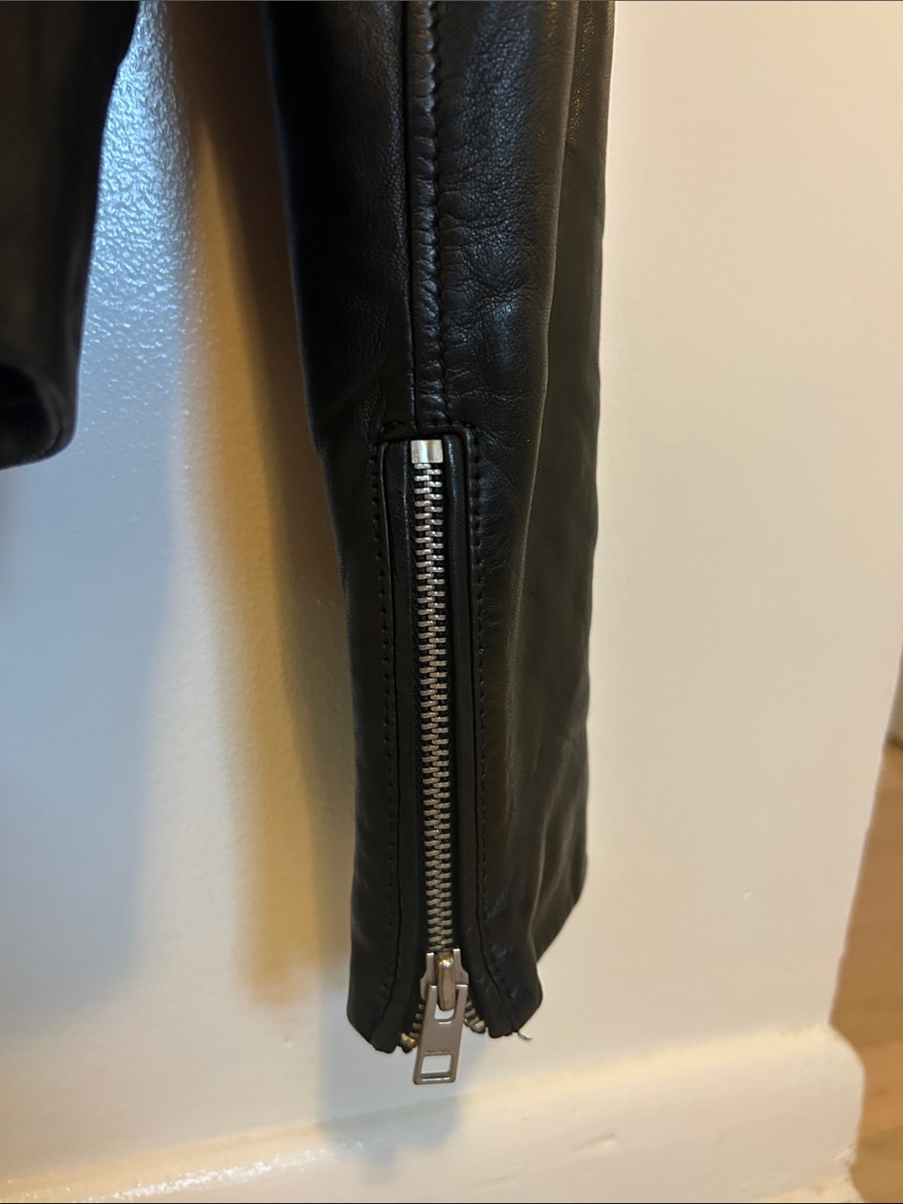All Saints Black Leather Asymmetrical Moto Jacket - Picture 8 of 9